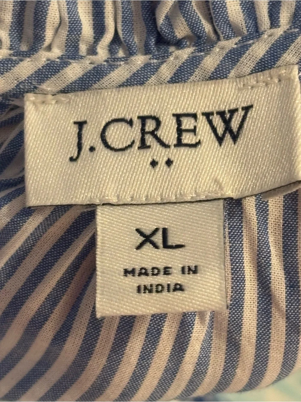 J. Crew Light Blue and White Striped Ruffle Sleeve Blouse